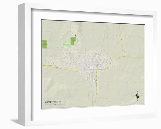 Political Map of Coffeyville, KS-null-Framed Art Print