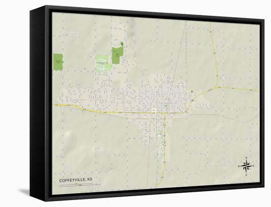 Political Map of Coffeyville, KS-null-Framed Stretched Canvas