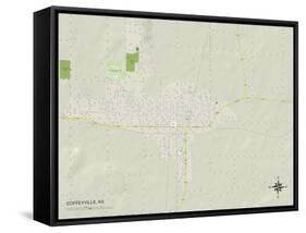 Political Map of Coffeyville, KS-null-Framed Stretched Canvas