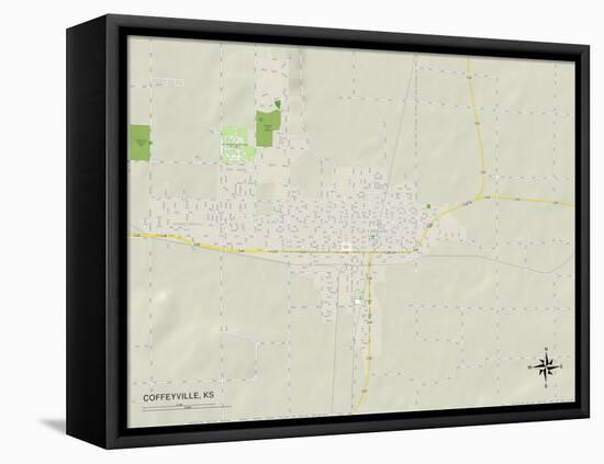 Political Map of Coffeyville, KS-null-Framed Stretched Canvas
