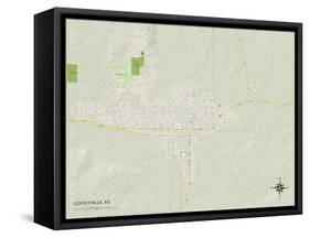 Political Map of Coffeyville, KS-null-Framed Stretched Canvas