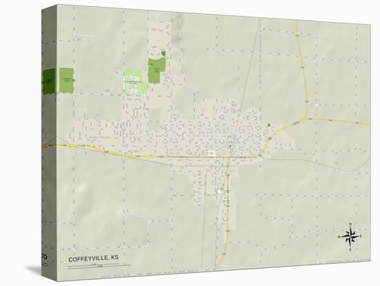 Political Map of Coffeyville, KS-null-Stretched Canvas