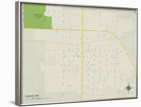 Political Map of Cokato, MN-null-Framed Art Print