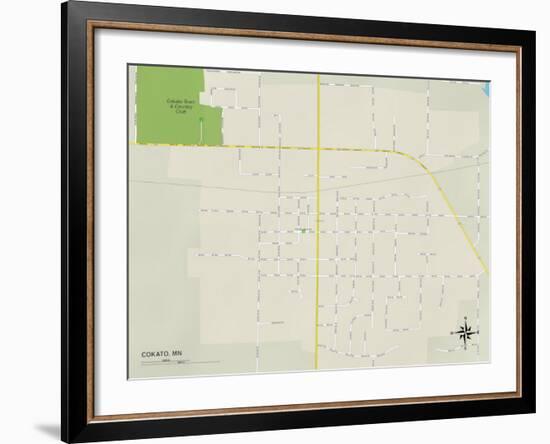 Political Map of Cokato, MN-null-Framed Art Print