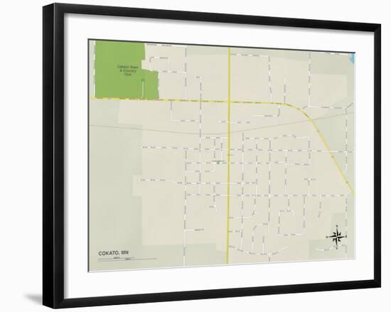 Political Map of Cokato, MN-null-Framed Art Print