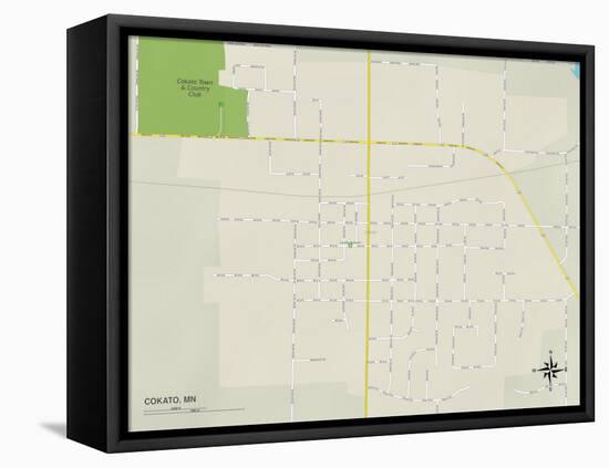 Political Map of Cokato, MN-null-Framed Stretched Canvas