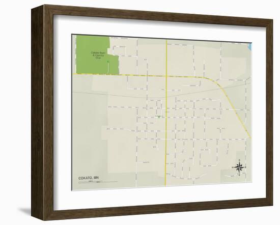 Political Map of Cokato, MN-null-Framed Art Print