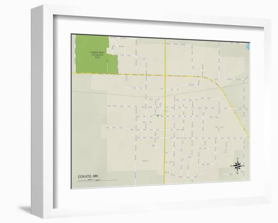 Political Map of Cokato, MN-null-Framed Art Print