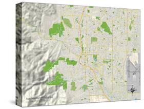 Political Map of Colorado Springs, CO-null-Stretched Canvas