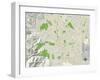 Political Map of Colorado Springs, CO-null-Framed Art Print