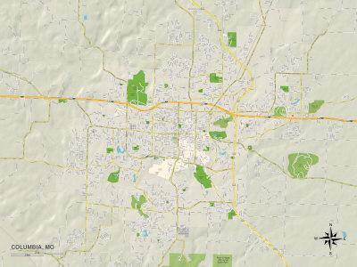 'Political Map of Columbia, MO' Posters | AllPosters.com