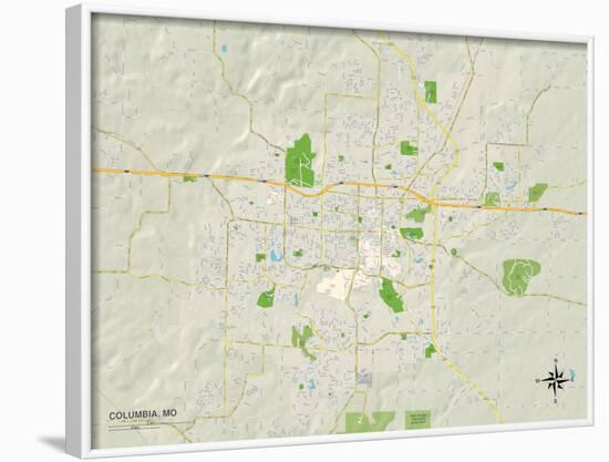 Political Map of Columbia, MO-null-Framed Art Print