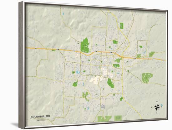 Political Map of Columbia, MO-null-Framed Art Print