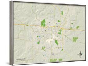 Political Map of Columbia, MO-null-Framed Art Print