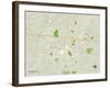 Political Map of Columbia, MO-null-Framed Art Print