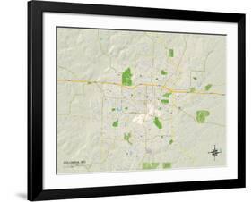 Political Map of Columbia, MO-null-Framed Art Print