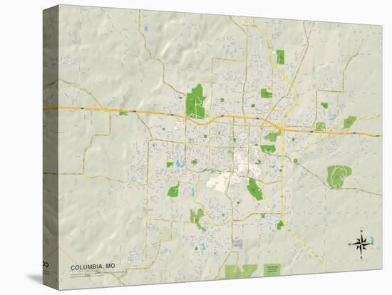 Political Map of Columbia, MO-null-Stretched Canvas