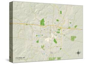 Political Map of Columbia, MO-null-Stretched Canvas