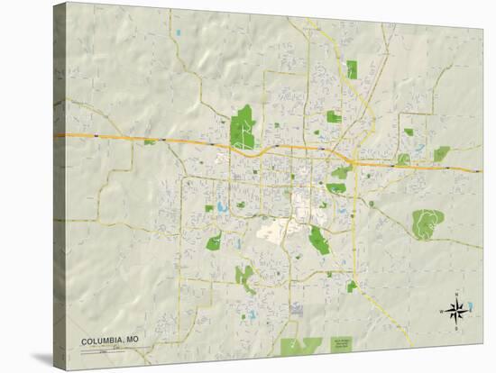 Political Map of Columbia, MO-null-Stretched Canvas