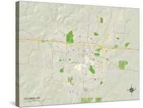 Political Map of Columbia, MO-null-Stretched Canvas
