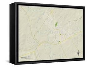 Political Map of Columbia, MS-null-Framed Stretched Canvas