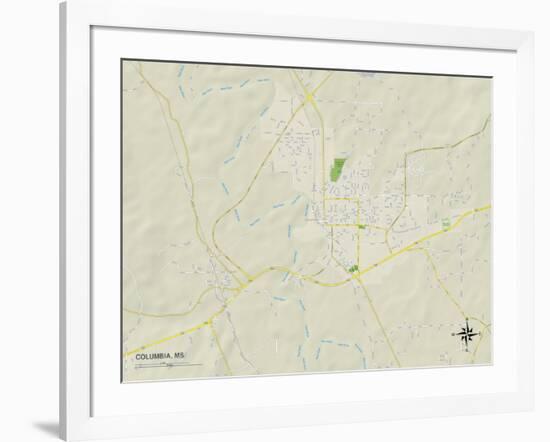 Political Map of Columbia, MS-null-Framed Art Print