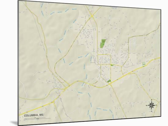 Political Map of Columbia, MS-null-Mounted Art Print
