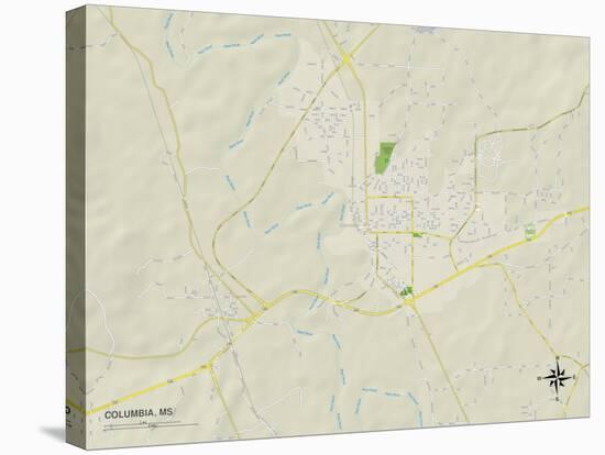 Political Map of Columbia, MS-null-Stretched Canvas