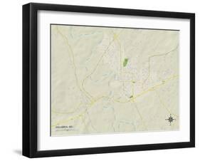 Political Map of Columbia, MS-null-Framed Art Print