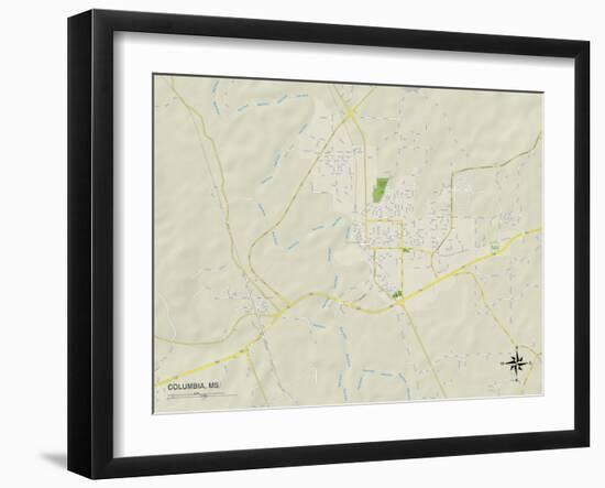 Political Map of Columbia, MS-null-Framed Art Print