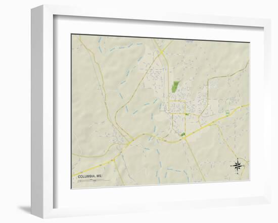 Political Map of Columbia, MS-null-Framed Art Print