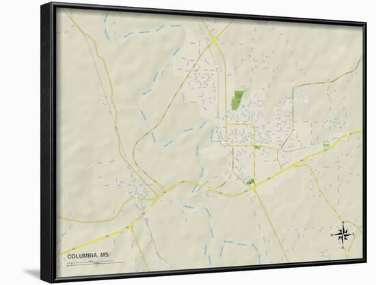 Political Map of Columbia, MS-null-Framed Art Print