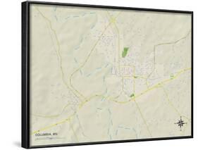 Political Map of Columbia, MS-null-Framed Art Print