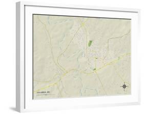 Political Map of Columbia, MS-null-Framed Art Print