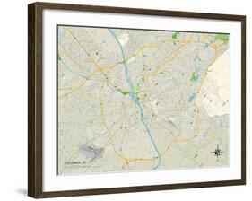 Political Map of Columbia, SC-null-Framed Art Print