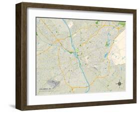 Political Map of Columbia, SC-null-Framed Art Print