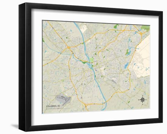 Political Map of Columbia, SC-null-Framed Art Print