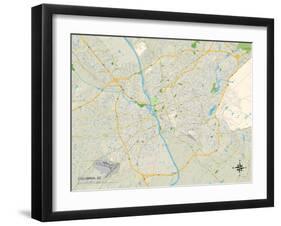 Political Map of Columbia, SC-null-Framed Art Print