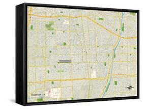 Political Map of Compton, CA-null-Framed Stretched Canvas