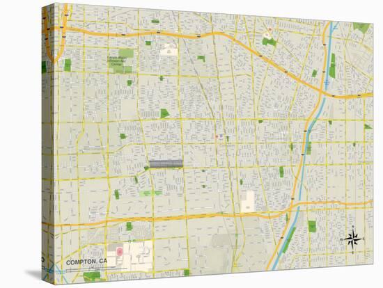 Political Map of Compton, CA-null-Stretched Canvas