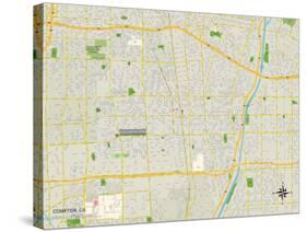 Political Map of Compton, CA-null-Stretched Canvas