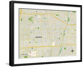 Political Map of Compton, CA-null-Framed Art Print