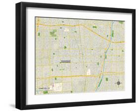 Political Map of Compton, CA-null-Framed Art Print