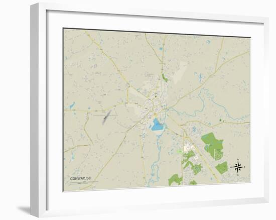 Political Map of Conway, SC-null-Framed Art Print