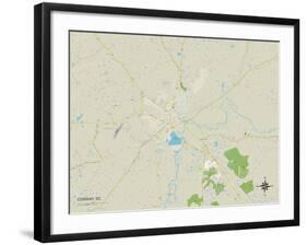 Political Map of Conway, SC-null-Framed Art Print