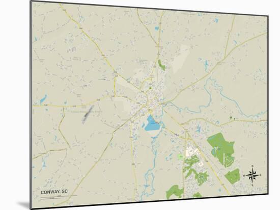 Political Map of Conway, SC-null-Mounted Art Print