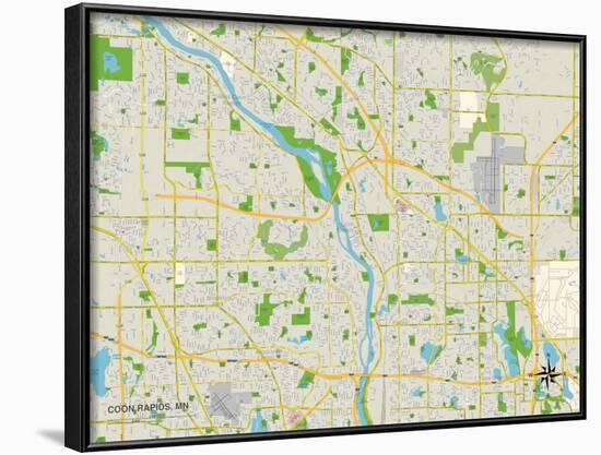 Political Map of Coon Rapids, MN-null-Framed Art Print