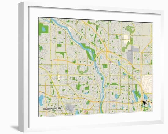 Political Map of Coon Rapids, MN-null-Framed Art Print
