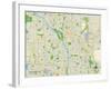 Political Map of Coon Rapids, MN-null-Framed Art Print