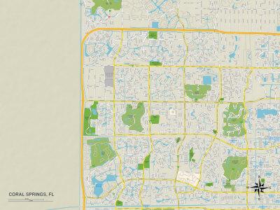 'Political Map of Coral Springs, FL' Posters | AllPosters.com